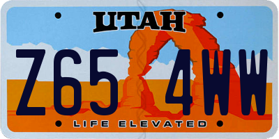 UT license plate Z654WW