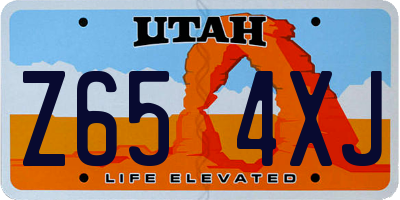 UT license plate Z654XJ