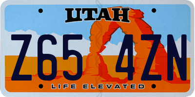 UT license plate Z654ZN