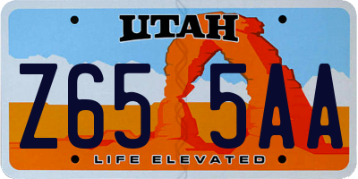 UT license plate Z655AA