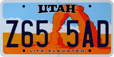 UT license plate Z655AD