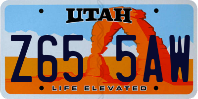 UT license plate Z655AW