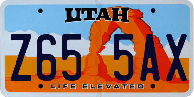 UT license plate Z655AX