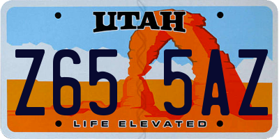 UT license plate Z655AZ