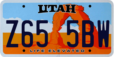 UT license plate Z655BW