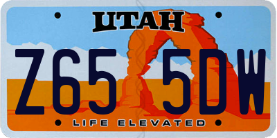 UT license plate Z655DW
