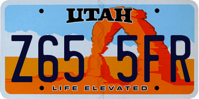 UT license plate Z655FR