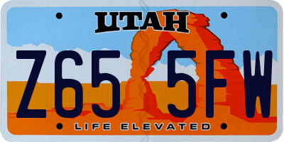 UT license plate Z655FW