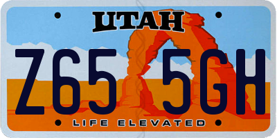 UT license plate Z655GH