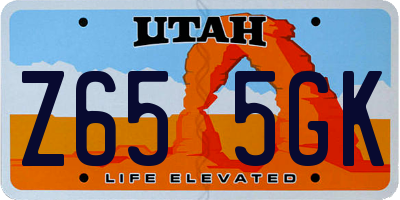 UT license plate Z655GK