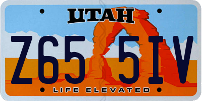 UT license plate Z655IV