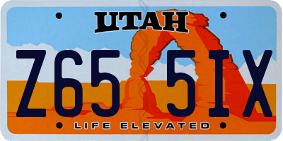 UT license plate Z655IX