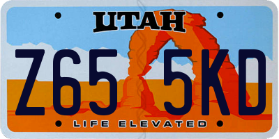 UT license plate Z655KD