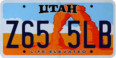 UT license plate Z655LB