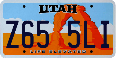 UT license plate Z655LI