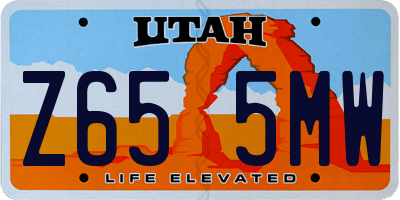 UT license plate Z655MW