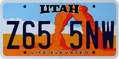 UT license plate Z655NW
