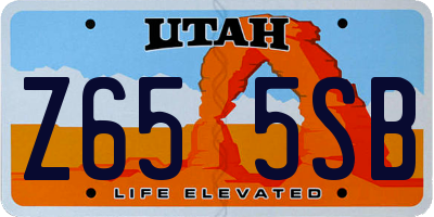 UT license plate Z655SB