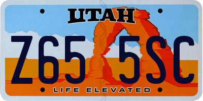 UT license plate Z655SC