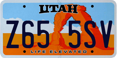 UT license plate Z655SV