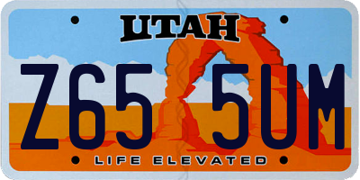 UT license plate Z655UM