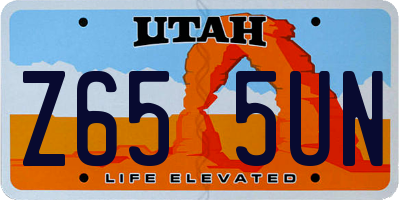 UT license plate Z655UN