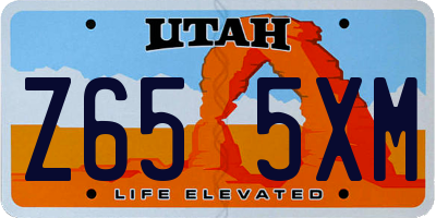 UT license plate Z655XM