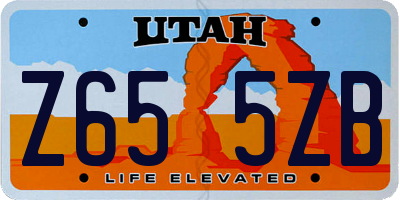 UT license plate Z655ZB