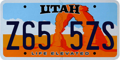 UT license plate Z655ZS