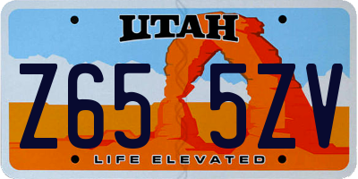 UT license plate Z655ZV