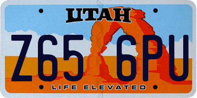 UT license plate Z656PU