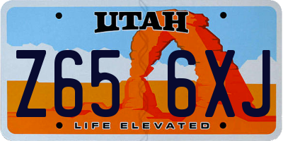 UT license plate Z656XJ