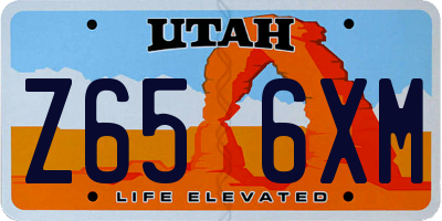 UT license plate Z656XM