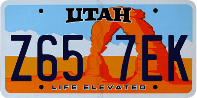 UT license plate Z657EK
