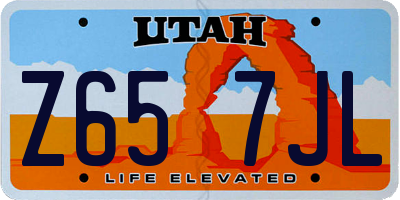 UT license plate Z657JL
