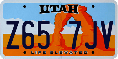 UT license plate Z657JV