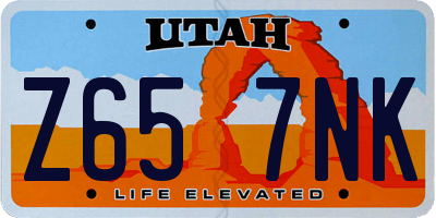 UT license plate Z657NK