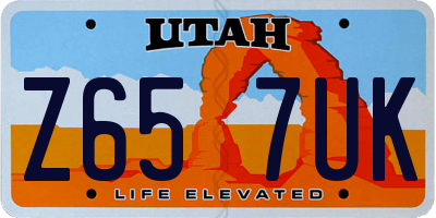 UT license plate Z657UK
