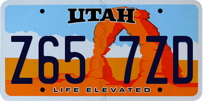 UT license plate Z657ZD