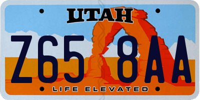 UT license plate Z658AA