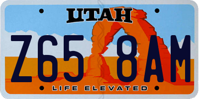 UT license plate Z658AM