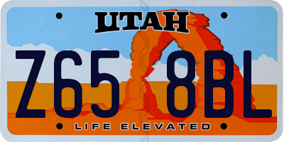 UT license plate Z658BL