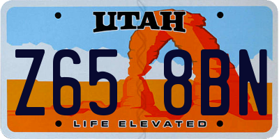 UT license plate Z658BN