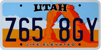 UT license plate Z658GY