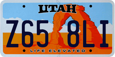 UT license plate Z658LI