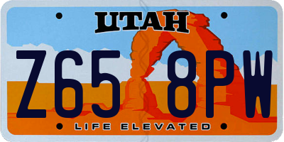 UT license plate Z658PW