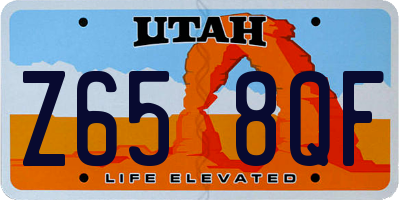 UT license plate Z658QF