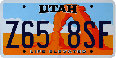 UT license plate Z658SF