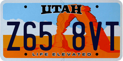 UT license plate Z658VT