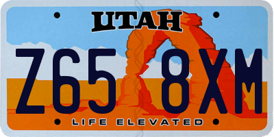 UT license plate Z658XM